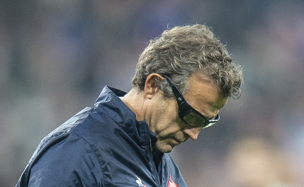 fabien galthié discusses france's coaching strategy and reflections following their defeat against scotland.