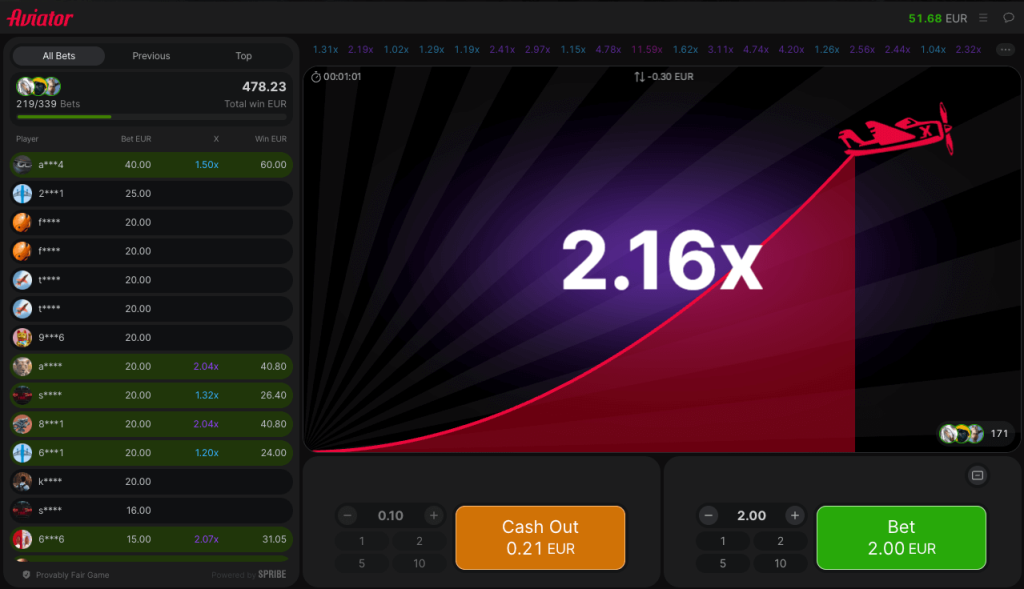 Aviator casino game