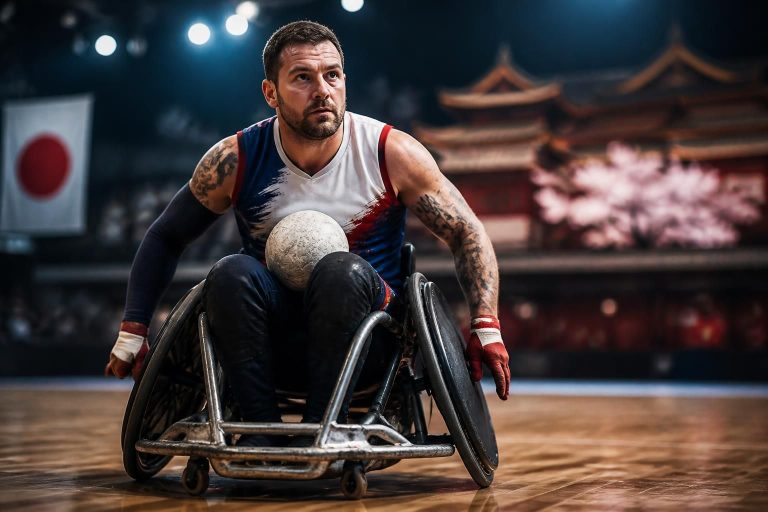 discover how a talented athlete from haut-garonne joins france's wheelchair rugby team to compete in an international tournament in japan, showcasing determination and skill.