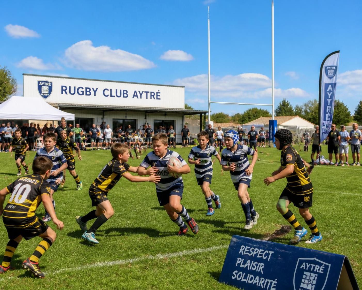 participez à la journée festive à aytré samedi 13 juin, avec des tournois et animations au club de rugby et à son école, pour toute la famille et les passionnés de rugby.