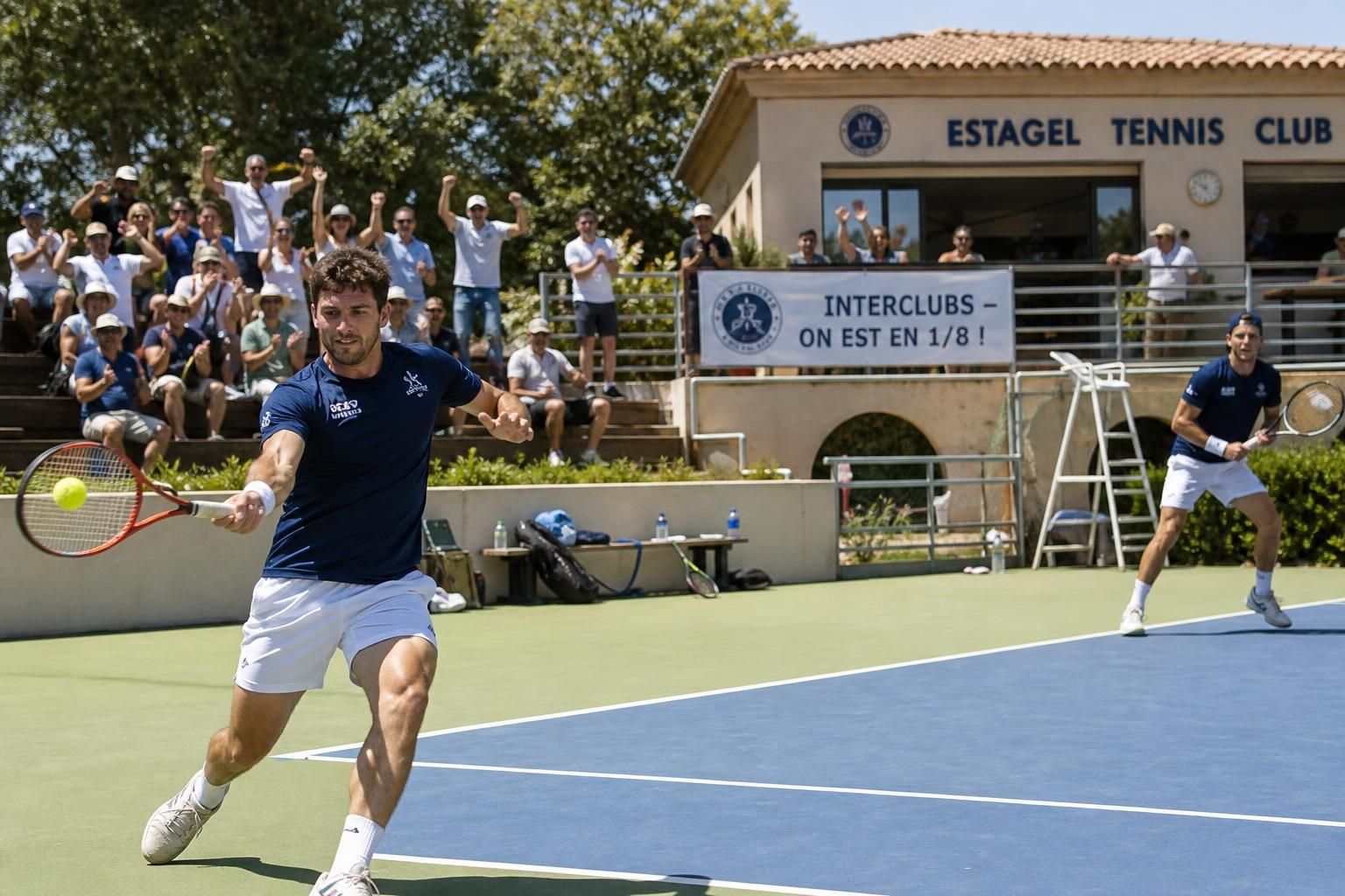 estagel tennis club secures a spot in the round of 16 at the interclub championships, showcasing impressive skill and teamwork.
