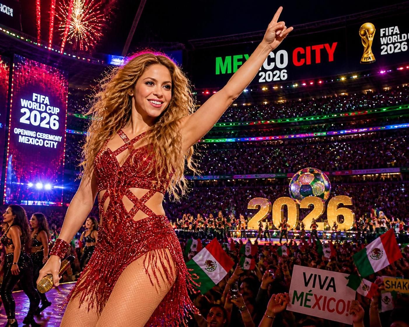 experience the excitement as the fifa world cup kicks off with shakira headlining the first of three spectacular opening ceremonies, promising unforgettable performances and thrilling moments.
