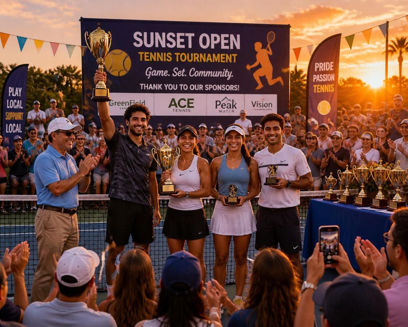 final serve: the closing ceremony celebrates the conclusion of the daux tennis open with highlights and awards.