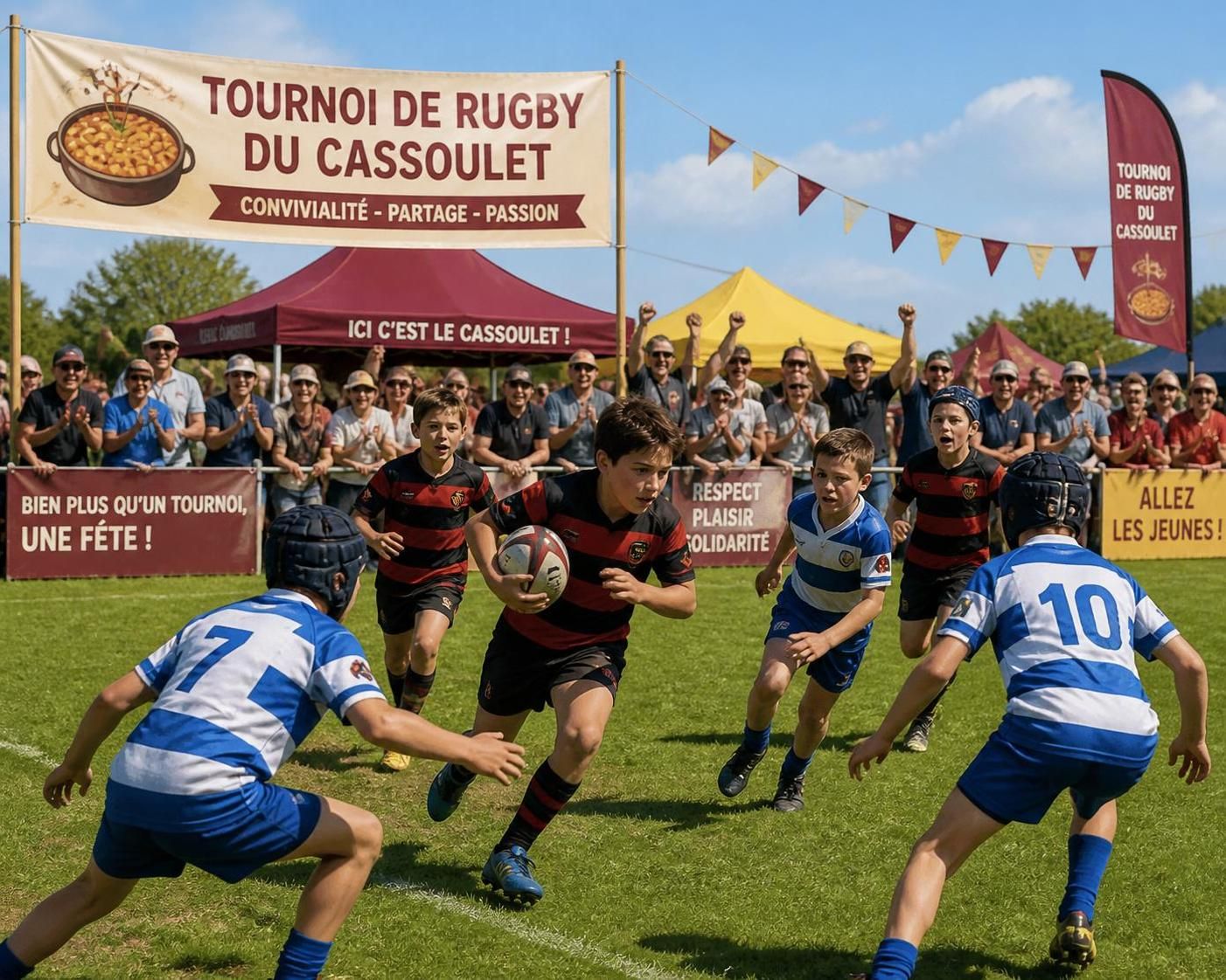 prÚs de 1 000 joueurs et 200 encadrants se préparent à s'affronter avec passion lors du tournoi de rugby du cassoulet, un événement sportif et convivial à ne pas manquer.