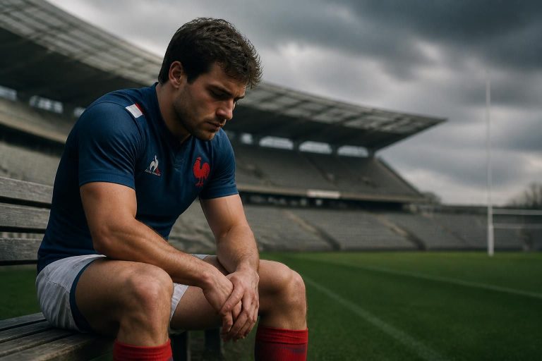 antoine dupont doit déclarer forfait pour le championnat des six nations, un coup dur pour le xv de france qui fait face à ce départ avec le cœur lourd.