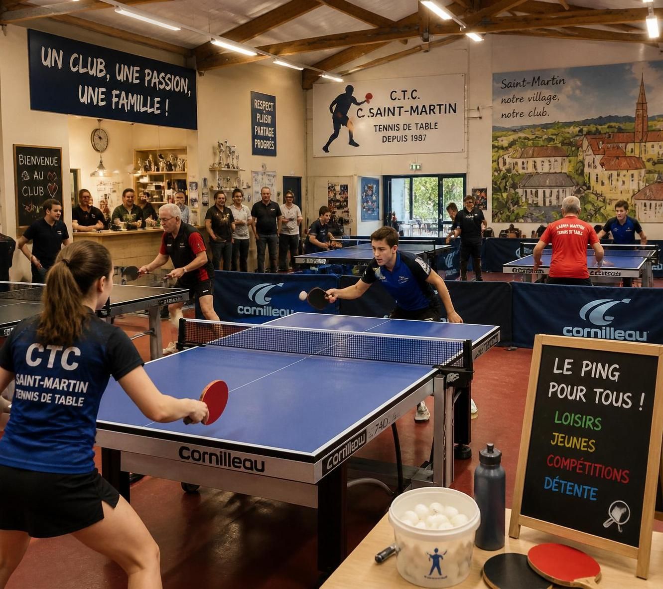 join our friendly table tennis club in vouillé, offering a variety of activities for all skill levels. enjoy a welcoming community, fun matches, and opportunities to improve your game.
