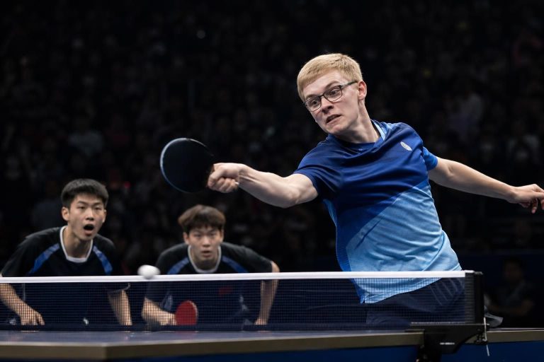experience the thrilling journey of félix lebrun as he surprises everyone and secures his spot in the chongqing table tennis final.