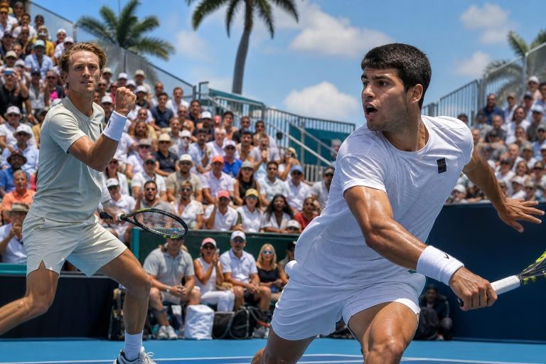 in a stunning miami upset, rising star carlos alcaraz is defeated by sebastian korda in the third round, shaking up the tennis world.