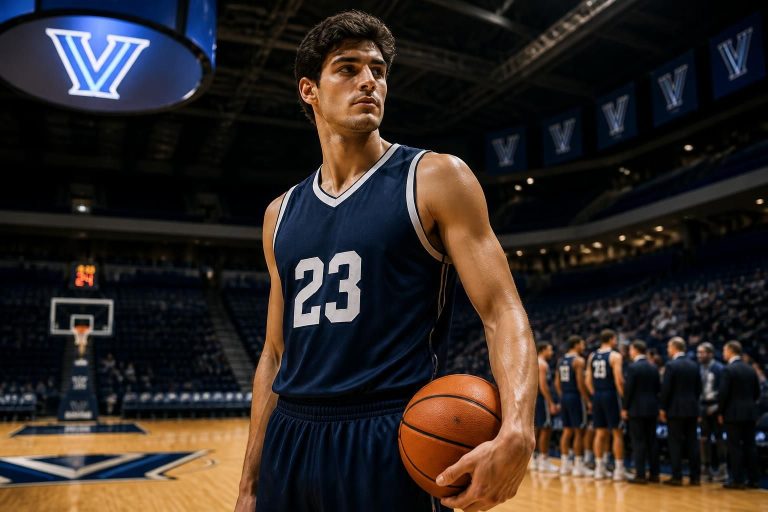 discover villanova men’s basketball's latest addition, luigi suigo, a towering 7-foot-3 italian center, bringing new strength and skill to the team roster.