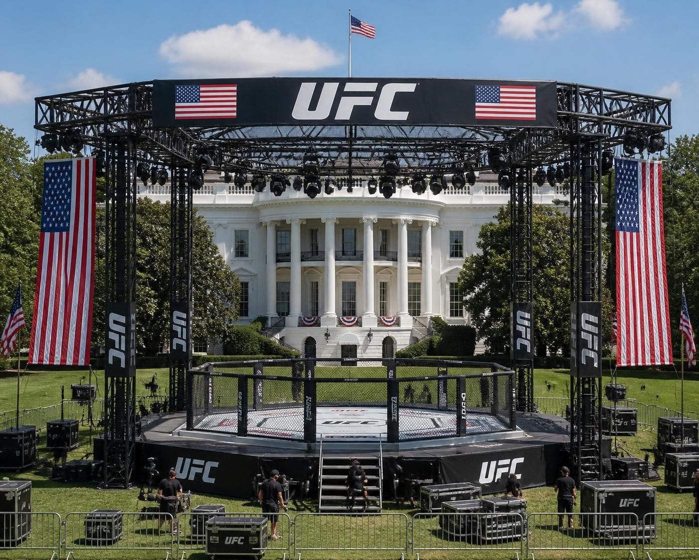 the white house is preparing to host a high-profile mma tournament organized by donald trump, bringing together fighters for an unprecedented event.