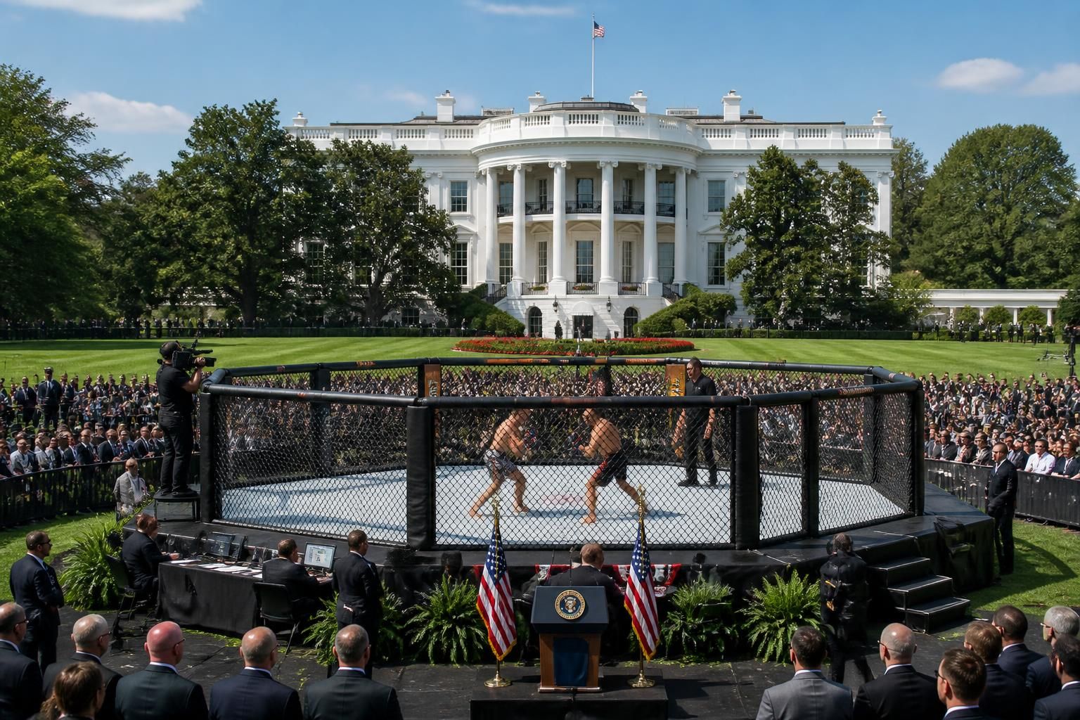 the white house will host an exclusive mma tournament organized by donald trump, showcasing top fighters in an unprecedented event.