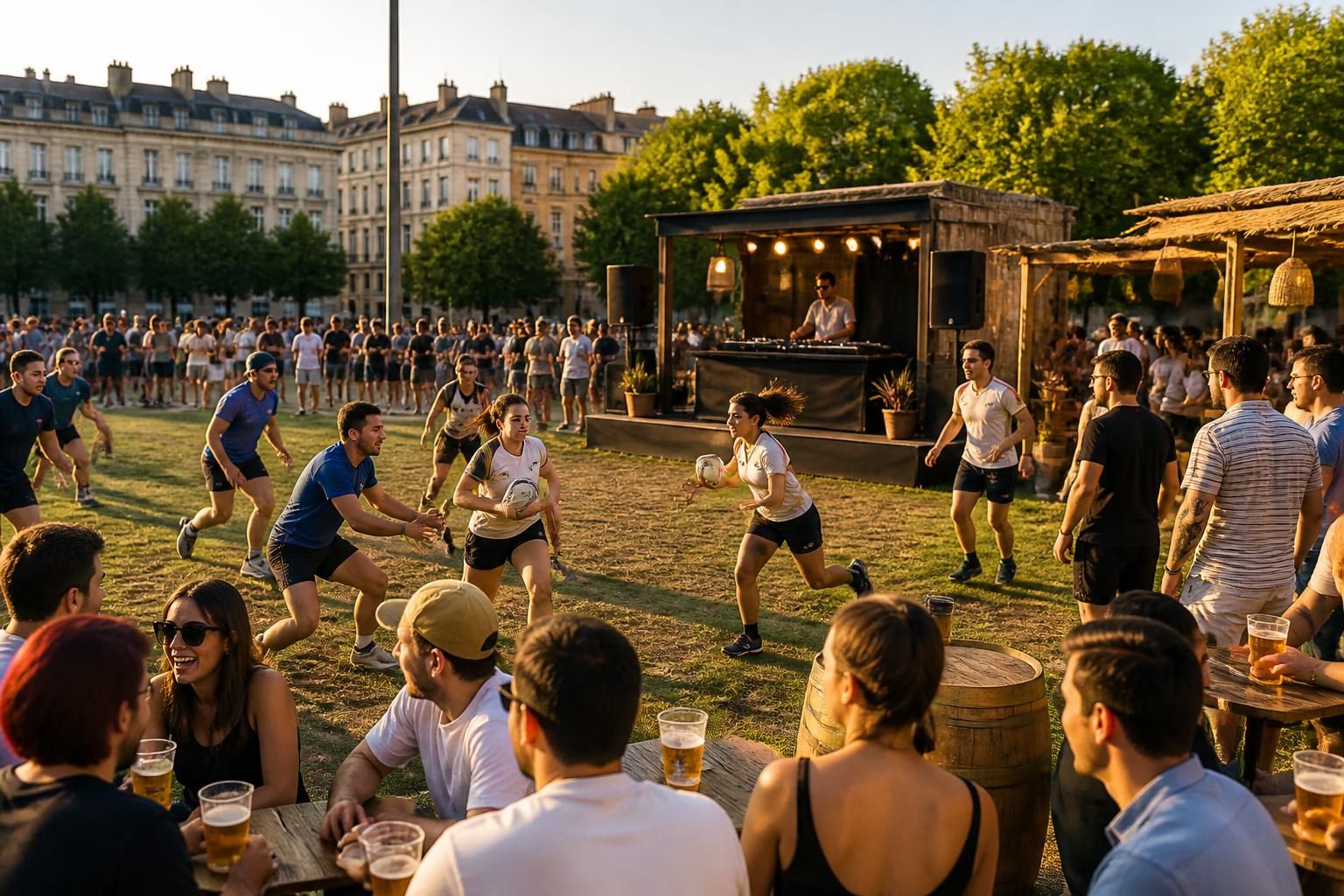 découvrez le rugby à 5 à bordeaux, un événement festif alliant bières, dj et équipes mixtes, pour une ambiance conviviale et pleine d'énergie.