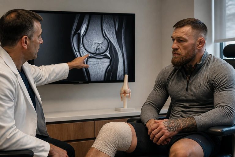 conor mcgregor reveals his knee injury diagnosis and provides an estimated timeline for his comeback, sharing updates on his recovery progress.