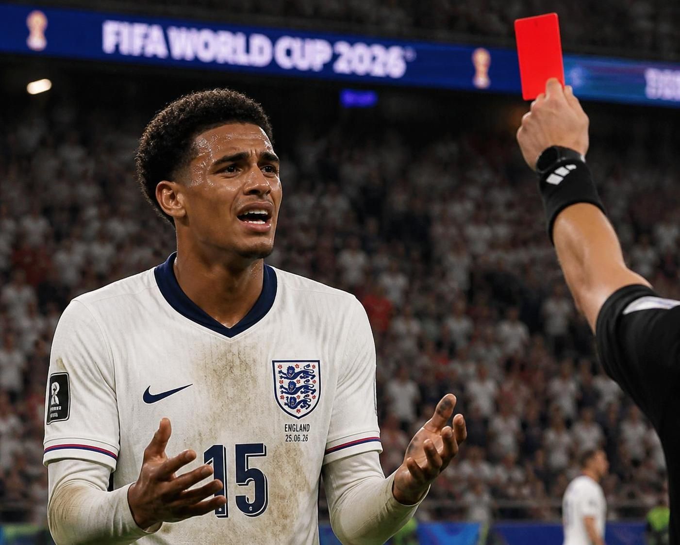 england's jarell quansah faces a two-match suspension after receiving a red card during the world cup, impacting his availability for upcoming games.