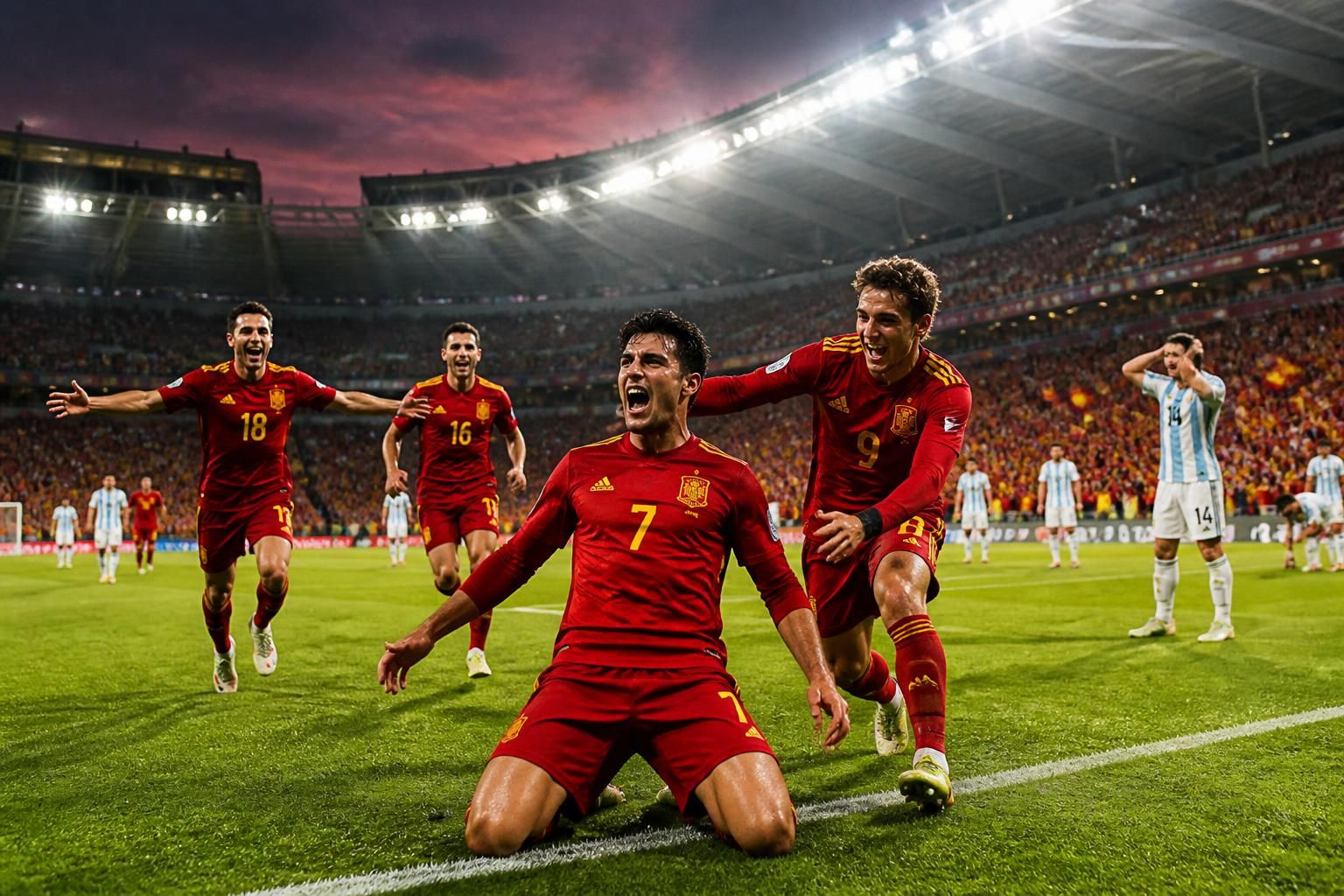 watch the thrilling highlights of the fifa world cup final where spain dominates argentina to secure their first-ever men's title in a historic victory.
