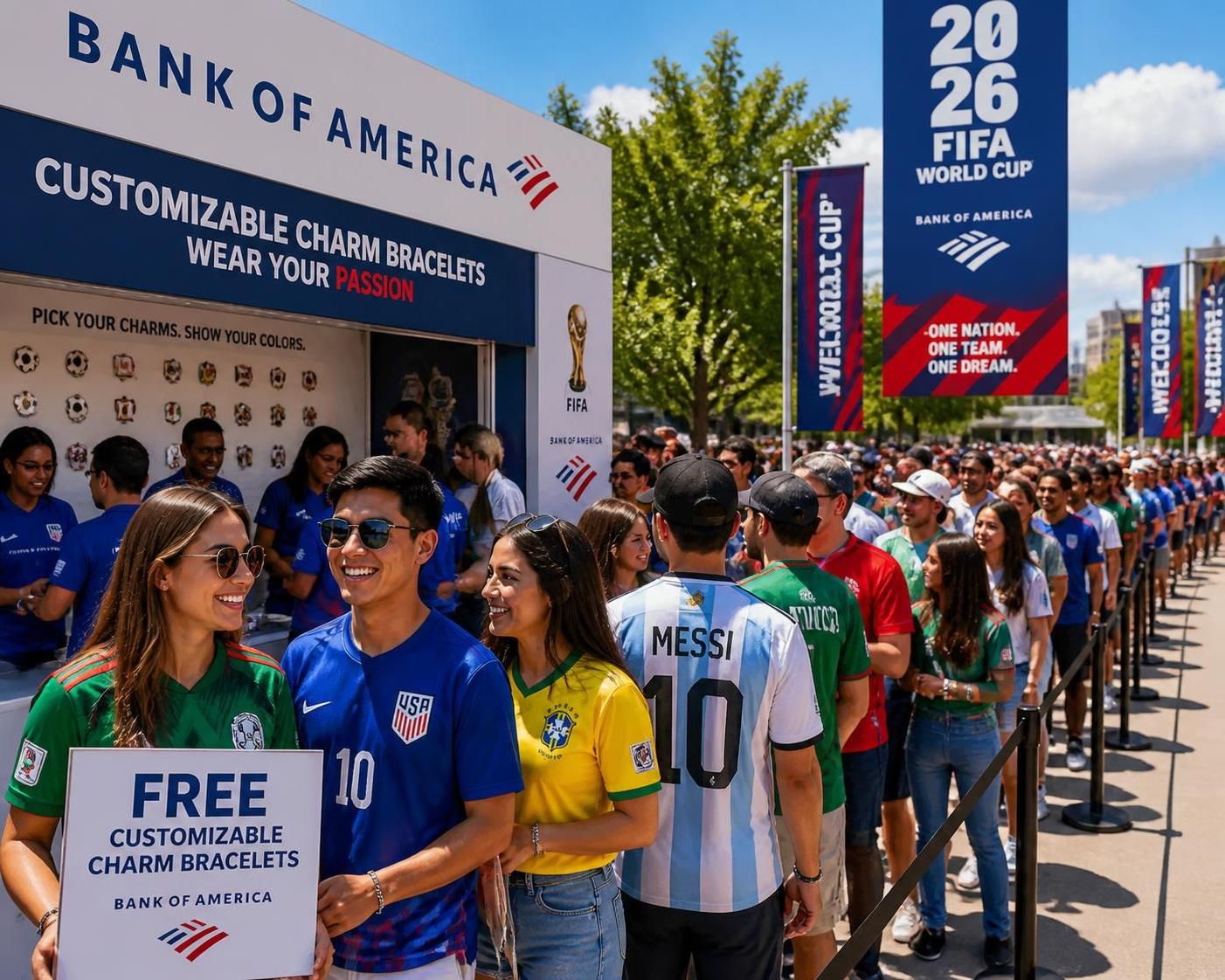 fans sell world cup bracelets for free after waiting hours in line, sharing their excitement and experiences with the event.