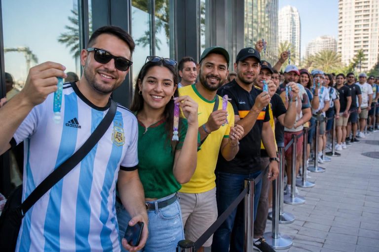 fans resell free world cup bracelets after waiting hours in line, sharing their experiences and tips for securing these popular collectibles.