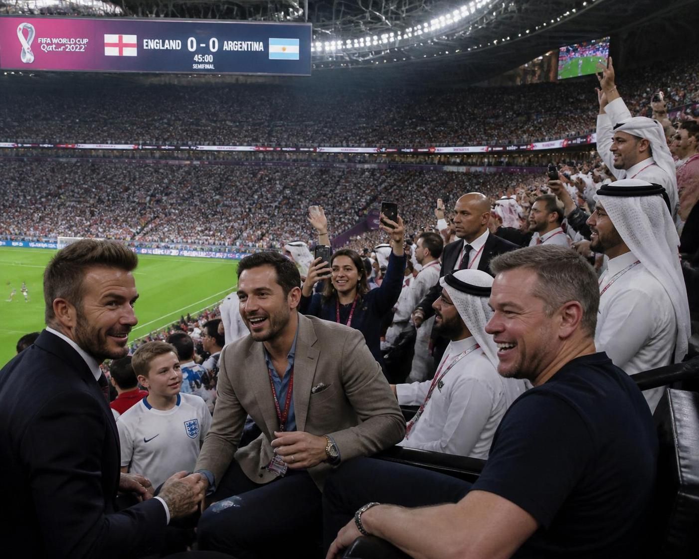 discover the exciting celebrity sightings at the england vs. argentina world cup semi-final, featuring david beckham and other stars in a star-studded crowd.