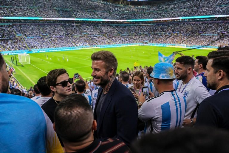 discover the star-studded crowd at the england vs. argentina world cup semi-final, featuring exclusive celebrity sightings including david and other famous personalities.