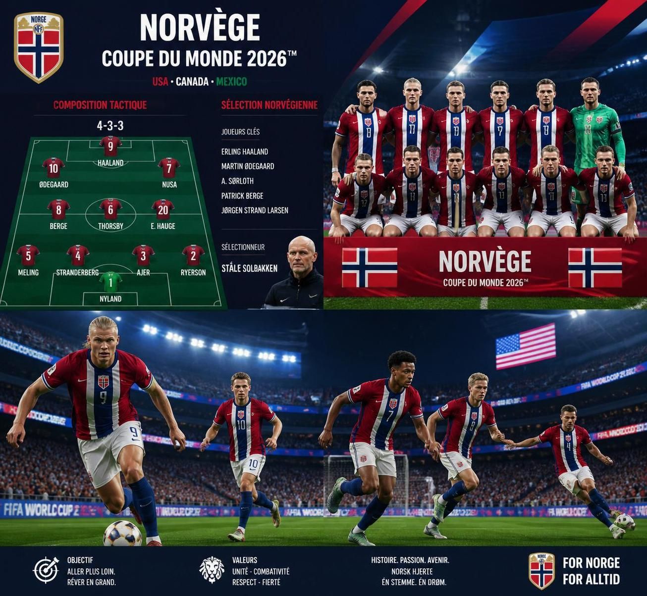 aperçu de la composition probable de l'équipe de norvÚge pour la coupe du monde 2026 : joueurs clés, tactiques et analyse des chances de succÚs.