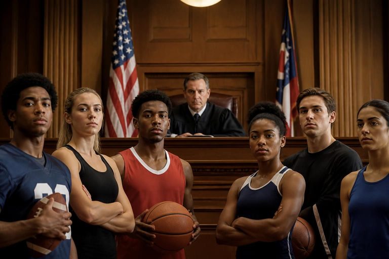 ohio judge grants injunction backing athletes' lawsuit challenging ncaa eligibility rules, highlighting legal opposition to current regulations.