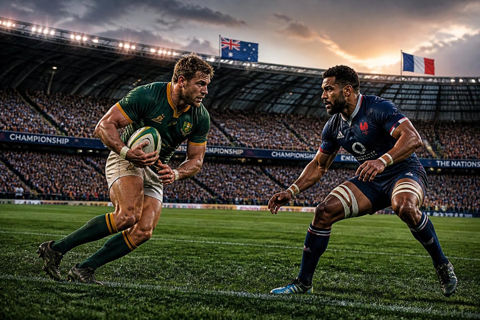 découvrez les horaires et les chaînes pour suivre en direct le match décisif australie vs france dans le championnat des nations de rugby. ne manquez aucune action !