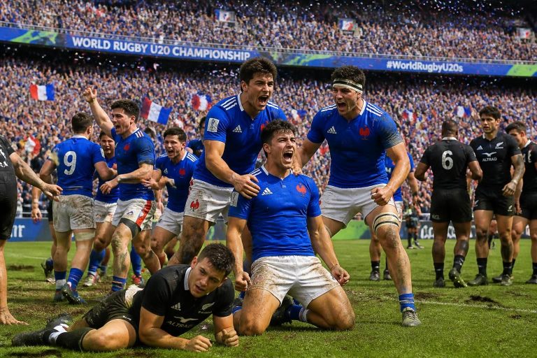 découvrez l'exploit historique de l'équipe de france u20 de rugby qui a dominé la nouvelle-zélande lors du rugby mondial u20 et décroche son ticket pour les phases finales.