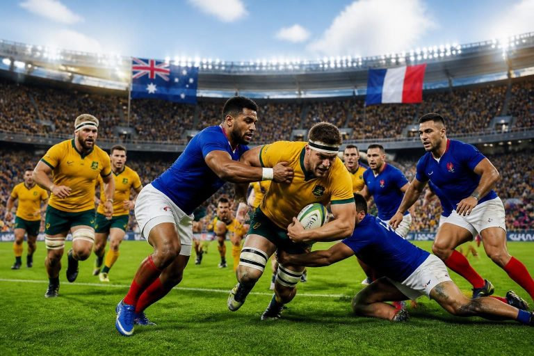 suivez en direct le match de rugby australie vs france avec le score en temps réel et le streaming live pour ne rien manquer de cette confrontation passionnante.