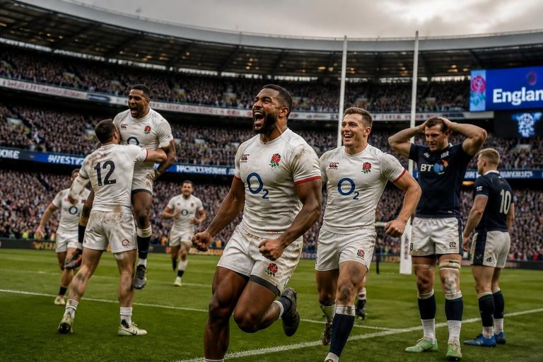 découvrez comment l'équipe d'angleterre de rugby a remporté une victoire éclatante à l'extérieur lors d'un match décisif des championnats des nations, renforçant ainsi sa position au classement.