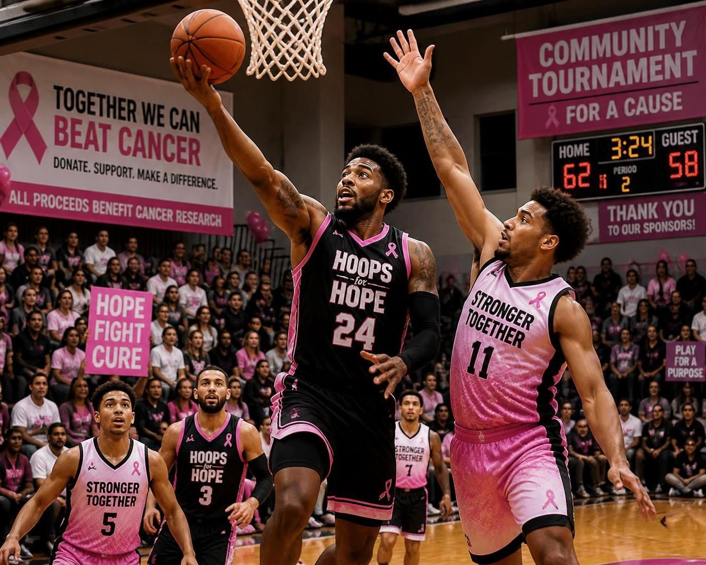 scranton basketball tournament raises $1,000 to support cancer research, bringing the community together for a great cause.