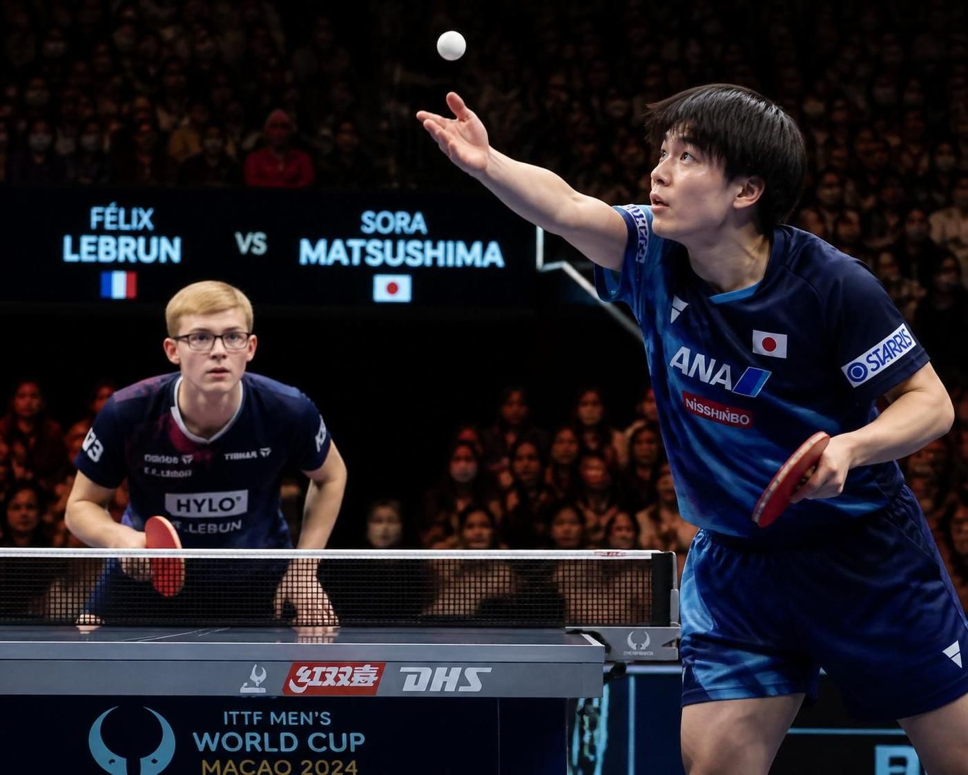 discover how félix lebrun faced challenges against matsushima's powerful serve during the smash de los semifinals in an intense table tennis showdown.