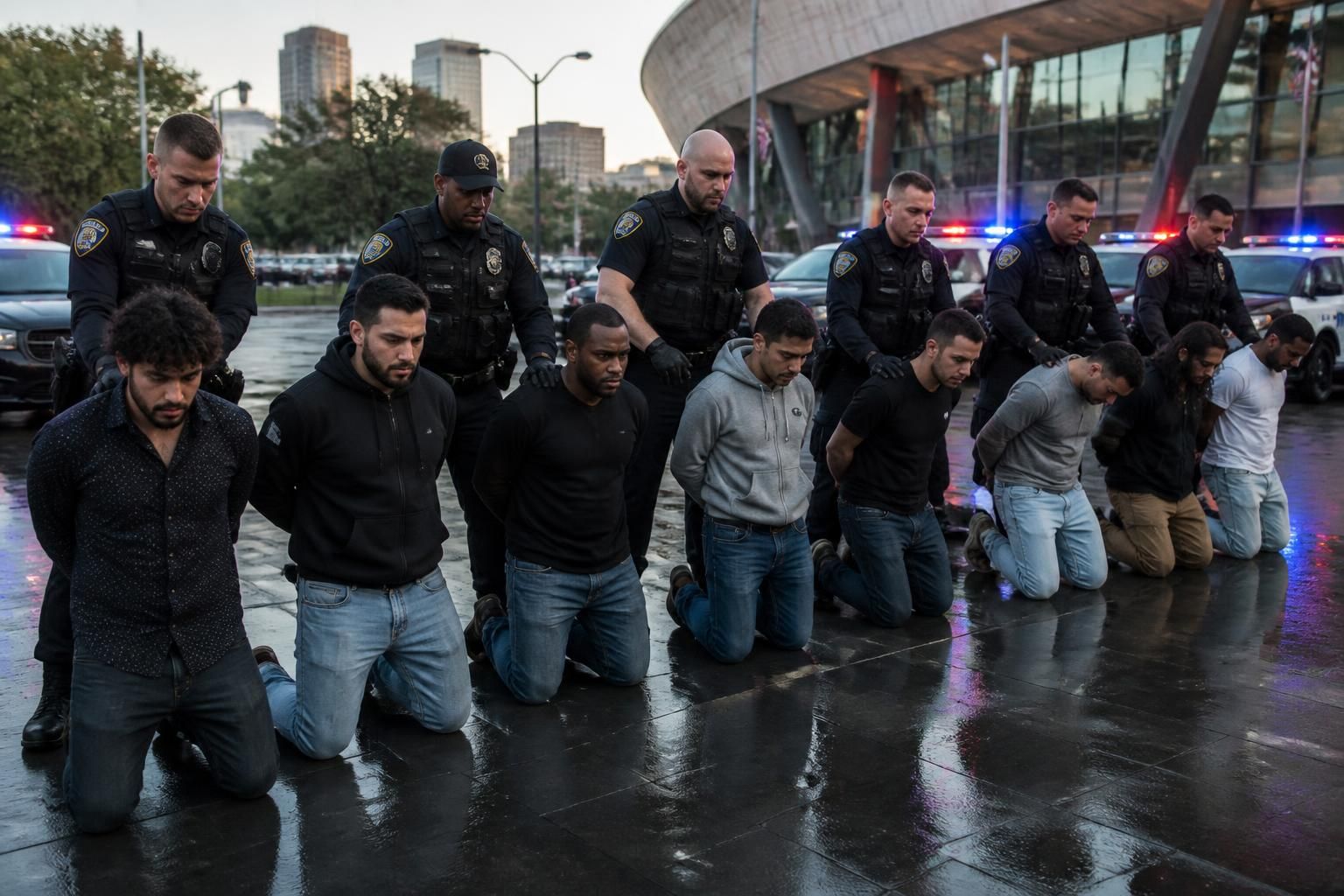 eight men in the united states have been charged in a plot to attack donald trump's mma event, highlighting a serious security threat.