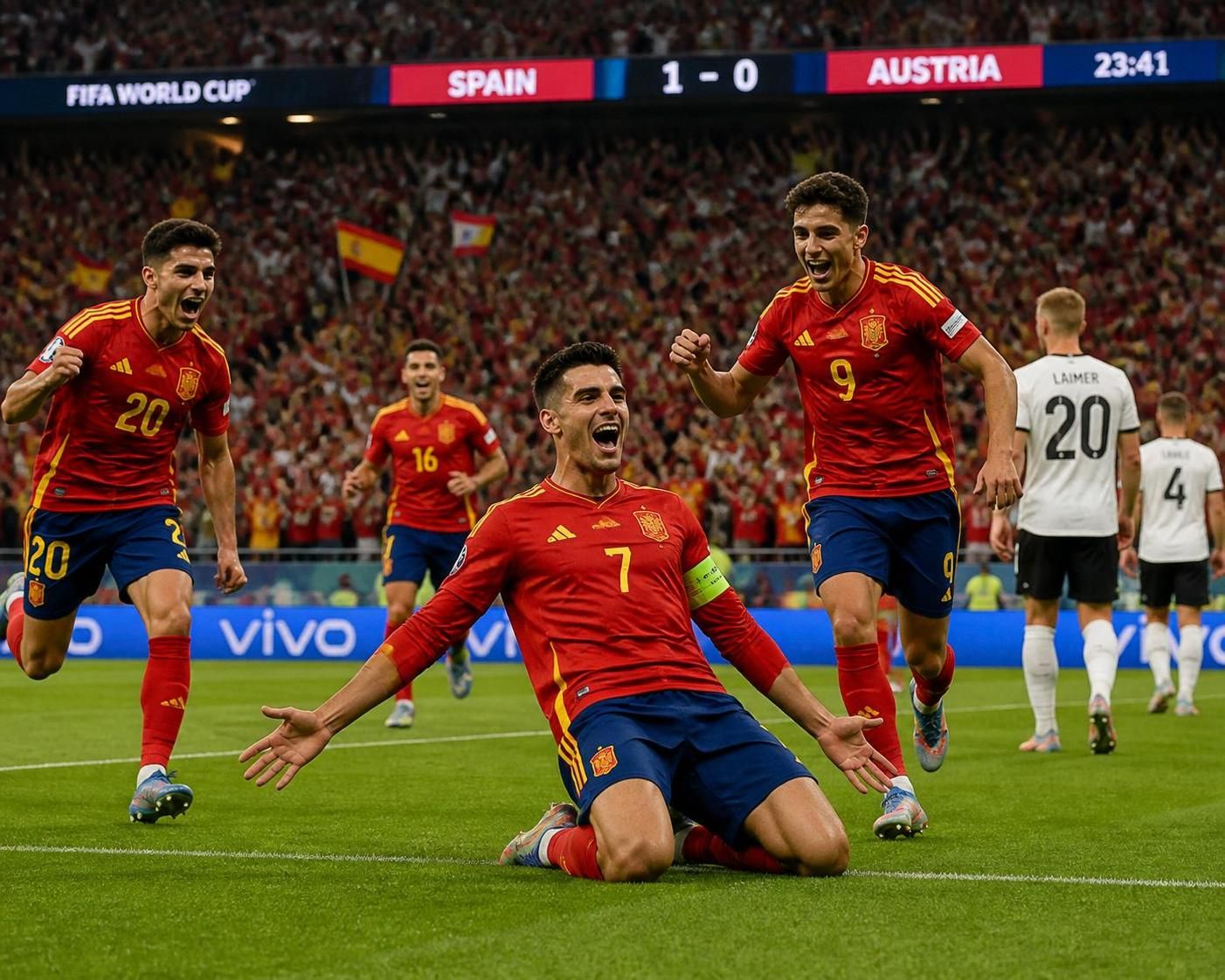 spain secures their spot in the world cup 2026 by dominating austria, thanks to mikel oyarzabal's brilliant brace. relive the thrilling highlights and key moments of this decisive match.