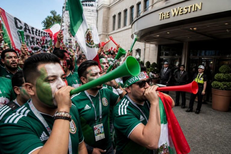 mexican fans create a ruckus by honking horns outside the hotel of the england team, aiming to unsettle players ahead of the world cup match.