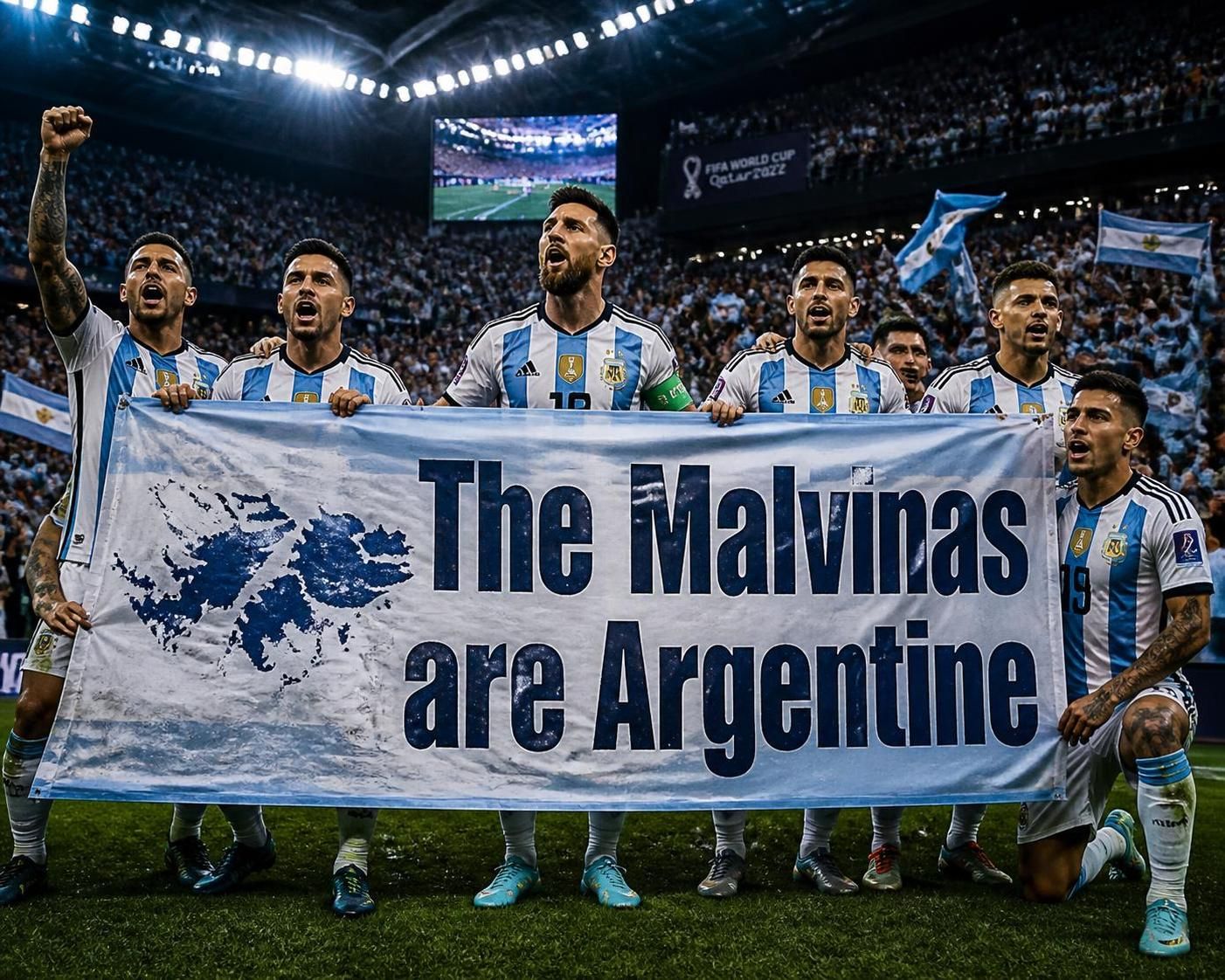 a world cup banner declaring 'the malvinas are argentine' reignites international attention on the long-standing falkland islands dispute between argentina and the uk.